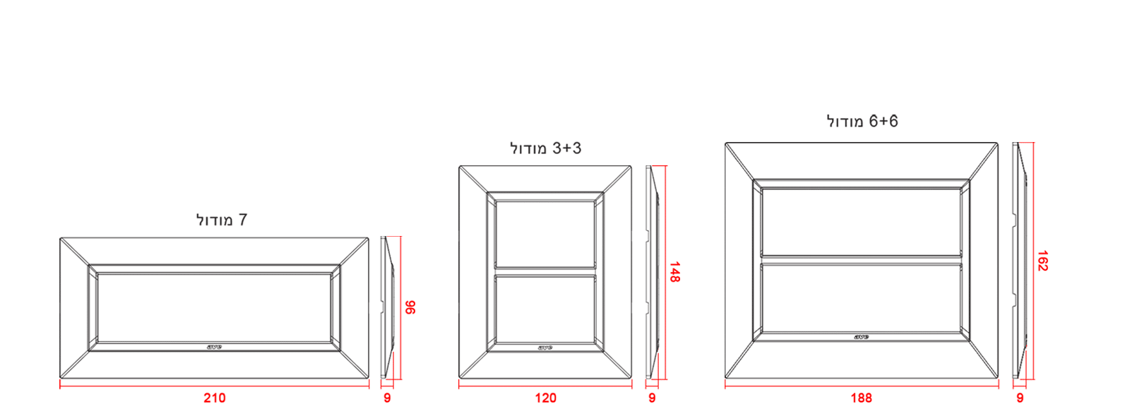 מידות למסגרות Zama