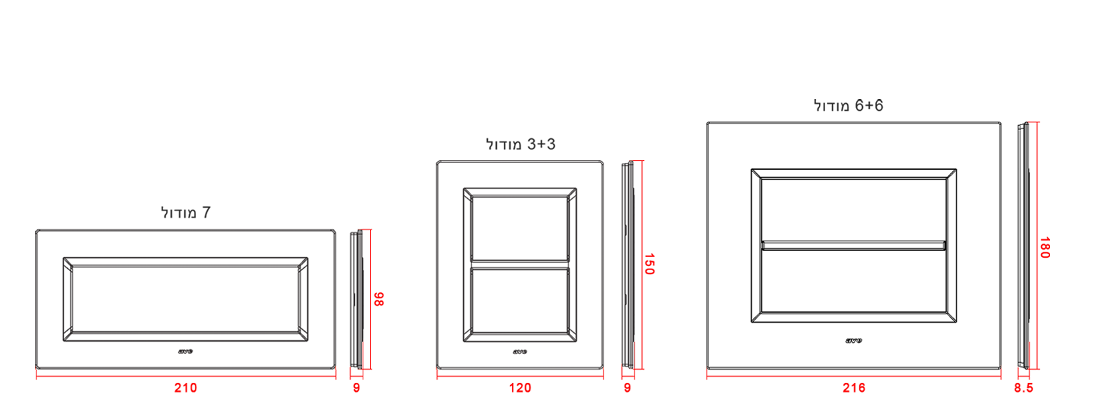 מידות למסגרות Vera